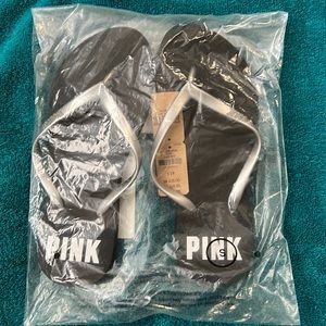 Pink flip flop black and silver ♥️
